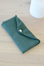 Charger l'image dans la galerie, Pochette à barrettes lin vert foncé