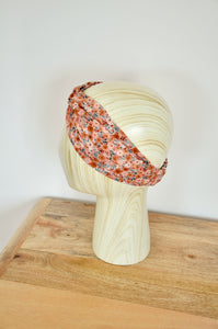 Headband fleurs oranges avec anneau