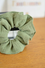 Charger l'image dans la galerie, Chouchou gaze de coton kaki