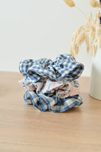 Charger l'image dans la galerie, Chouchou gaze de coton maxi vichy bleu marine