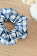 Charger l'image dans la galerie, Chouchou gaze de coton maxi vichy bleu marine