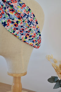 Headband fleuri rouge et bleu