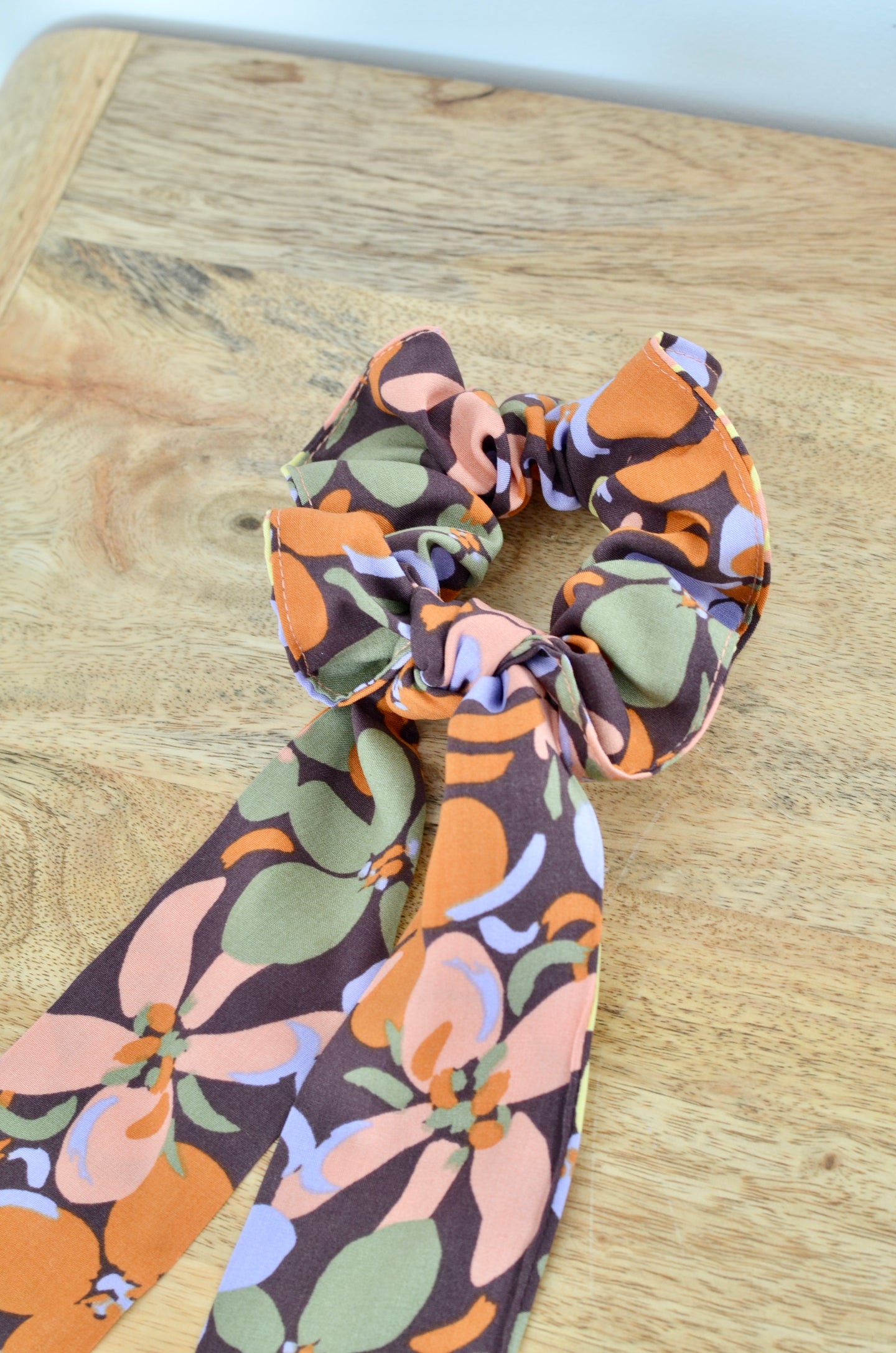 Chouchou foulard fleurs d'automne