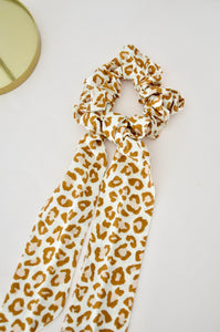 Chouchou foulard léopard marron clair
