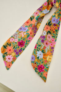 Chouchou foulard vintage fleuri