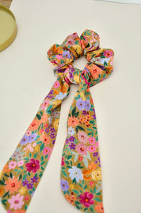 Chouchou foulard vintage fleuri