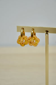 Boucles d'oreilles petites fleurs dorées