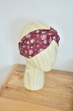 Charger l'image dans la galerie, Headband bordeaux à fleurs

