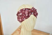 Charger l'image dans la galerie, Headband bordeaux à fleurs
