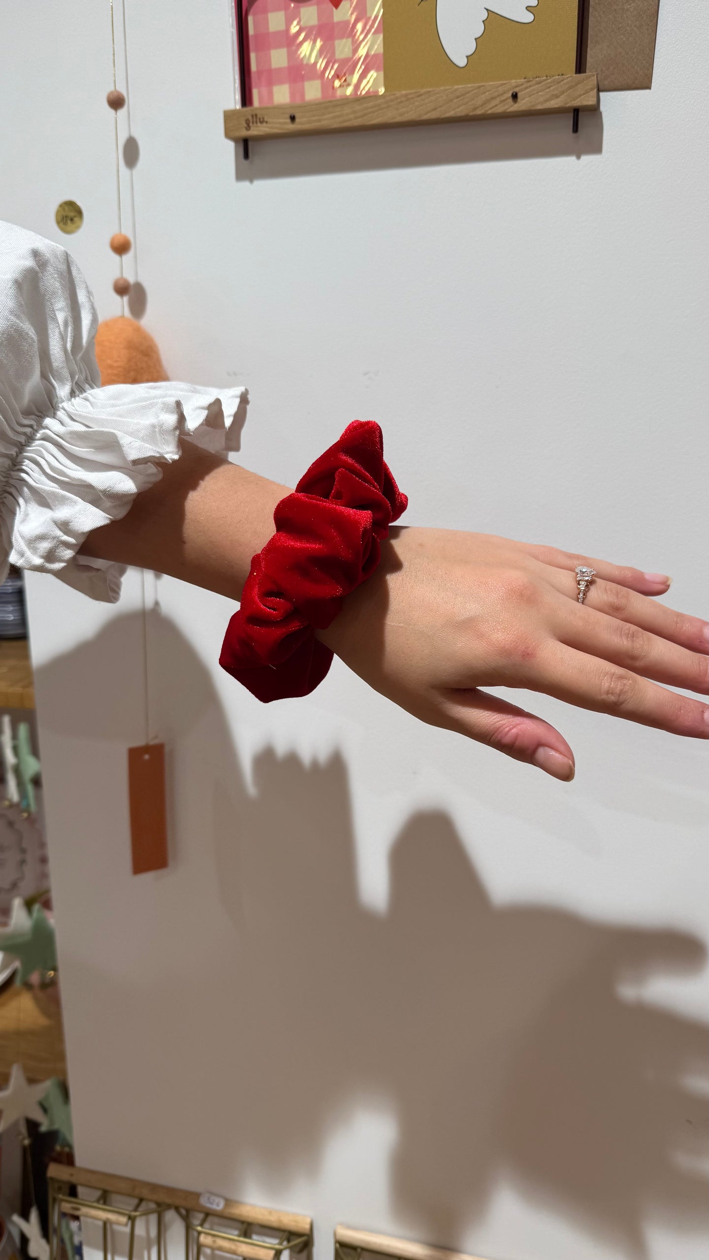 Chouchou velours rouge