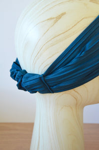 Headband plissé bleu roi