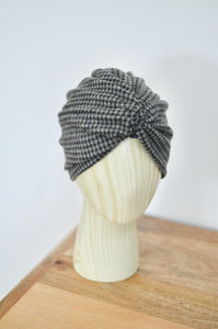 Turban carreaux gris